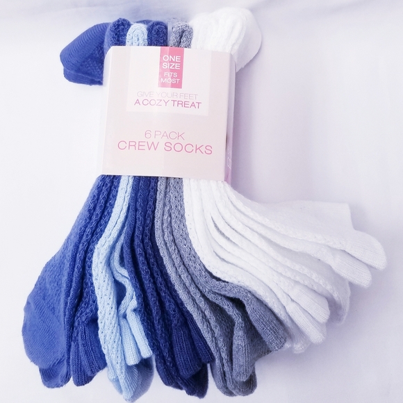Accessories - NWT, 6-Pack Cozy Mesh Crew Socks